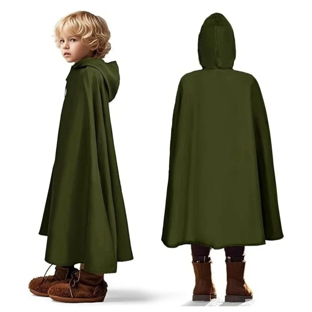 G.C Kids Renaissance Shirt Cloak Belt Medieval Costume Hooded Cape 3-4 Years Cos